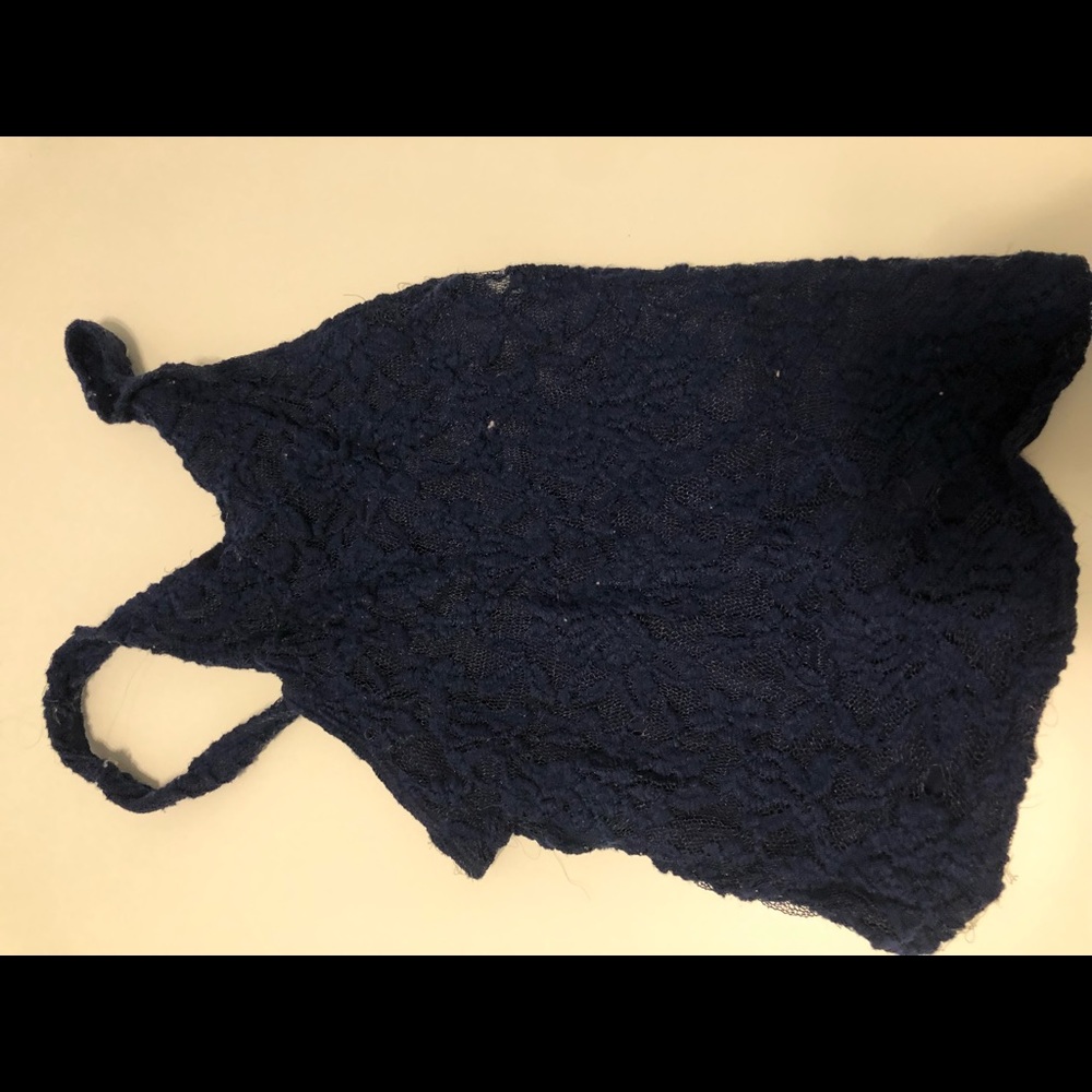 Blue Lace Crop Too